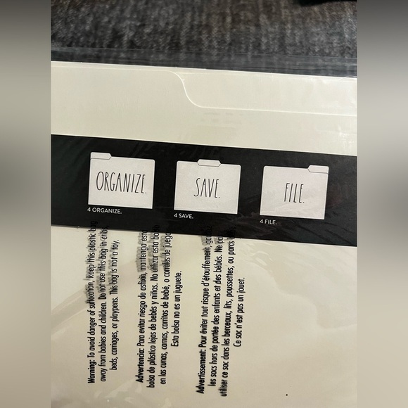 NWT Rae Dunn 12 Tan file folders ORGANIZE SAVE FILE - Sealed - Picture 4 of 5